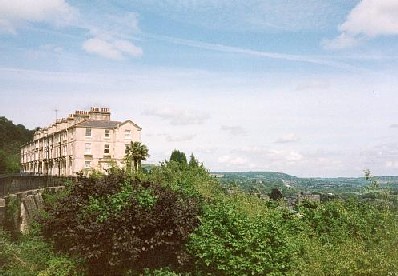 The view from Camden Crescent, Solsbury Hill of Peter Gabriel fame in the distance.